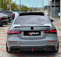 Diffuser belakang gaya CMST untuk Mercedes Benz W213 E350 E450 E53 E63S Sedan 2017-2022 bibir pemisah Bumper belakang serat karbon