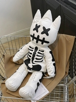 Sac à dos bandoulière antivol imperméable en polyester à panneaux, motif Ours squelette, style Y2K, pour Halloween, au design original et audacieux