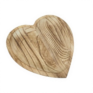 Creative Engraved Polished <b>Heart</b> <b>Wood</b> Tray Reusable Snack Dish Holder Home Decor Wall Signs - Product Image 4