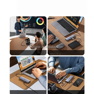 Adaptateur multiport <span class=keywords><strong>USB</strong></span>-<span class=keywords><strong>C</strong></span> multifonction 6-en-1 pour 2.0 4K 30Hz 6 <span class=keywords><strong>USB</strong></span> 3.0 3.5MM AUX en alliage d'aluminium, station d'accueil 6 ports en stock - Product Image 2