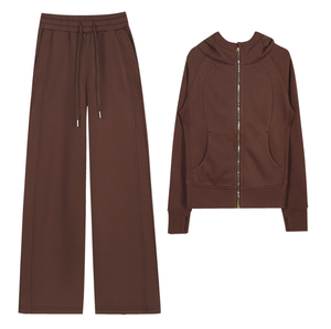 <span class=keywords><strong>Conjunto</strong></span> Deportivo de Alta Calidad para Mujer, Estilo Lululemon, Ajustado, con Cremallera Dorada, Sudadera con Capucha, Traje de Buceo - Product Image 6