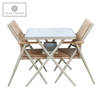 Table basse d'extérieur compacte en alliage d'aluminium pour balcon, idéale pour l'aménagement des espaces de loisirs dans la maison, la chambre, l'appartement, la cour ou la terrasse
