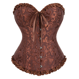 INTIFLOWER BL6848 Sexy Plus Size Black Waist Trainer Breathable Overbust <strong>Corset</strong> <strong>Tops</strong> With <strong>Push</strong> <strong>up</strong> Bra - Product Image 3