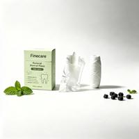 Fil dentaire végétalien biodégradable en recharges pour tube en bambou et bouteille en verre – Soin des dents au charbon de bambou et cire de candelilla naturelle