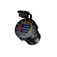 Chargeur de voiture Kewig de haute qualité avec double port USB QC3.0, charge rapide, étanche, avec lumière LED colorée pour ordinateur portable et appareil photo