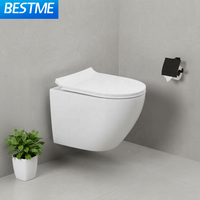 WCs à réservoir encastré pour villa, toilettes murales en céramique pour salle de bain, WC pour la maison