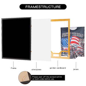 Gỗ Jersey hiển thị trường hợp 60x80cm có thể khóa bóng hộp với Vàng mat, khung gỗ cho bóng chày, bóng rổ, bóng đá, khúc côn cầu - Product Image 4