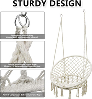 Danlong Patio jardin intérieur extérieur chambre à coucher suspendu macramé balançoire chaise hamac avec pompon