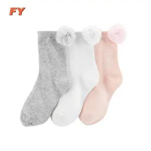FY-N1285西班牙袜子女孩pom pom袜子出售