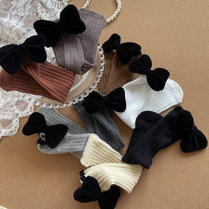 Bebek kızlar diz üstü çorap siyah beyaz yay kore Lolita Stocking tatlı prenses çocuklar bebek dantel uzun tüp çorap için 1-13 yıl - Product Image 6