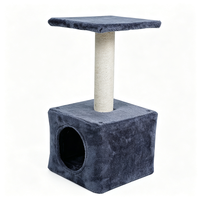 Arbre à chat moderne compact pour intérieur, tour à chat en peluche, griffoir, maisonnette pour chat, jouet en sisal FIRSTWELL 60cm 2 niveaux