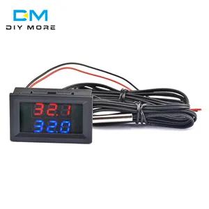 diymore Dual LED Digit Thermometer 2 NTC 10K Thermostat Sensor Probe DC 4-28V Temperature Monitor Tester for Car Indoor Detector