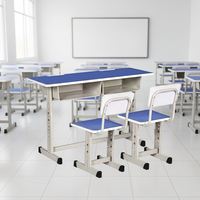 Ensemble de table et chaises scolaires durables pour étudiants, prix promotionnel, excellent rapport qualité-prix, double place