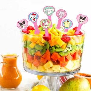 Pincho Acrílico con Forma de Animal Lindo para Niños, Bento Tenedores Desechables, Decoración de Pasteles de Resina de Fruta, Tenedor de Plástico para Comida - Product Image 2