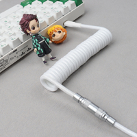 Connecteur de câble spiralé USB-A vers Type-C avec conducteur en cuivre pur pour clavier mécanique