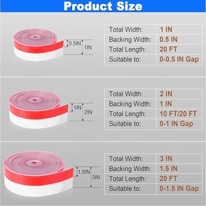 Guarnizione Adesiva <span class=keywords><strong>per</strong></span> Porte, Tagliabile, in Gomma EPDM da 2mm, Sigillante <span class=keywords><strong>per</strong></span> Intervalli Laterali e Inferiori, Striscia Isolante Bianca/Nera - Product Image 4