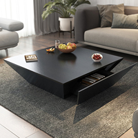 Ensemble Meuble TV et Table Basse Minimaliste Moderne Luxe Léger, Rangement en Bois Massif Écologique pour Salons et Appartements
