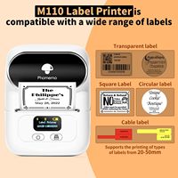 Phomemo M110 Mini imprimante thermique portable sans fil étiqueteuse sans encre pour autocollant de code à barres dans les vêtements et bijoux produits Stock