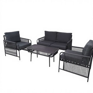 Ensemble <span class=keywords><strong>de</strong></span> meubles <span class=keywords><strong>de</strong></span> patio en rotin moderne, canapé d'extérieur léger en rotin avec table basse pour <span class=keywords><strong>petit</strong></span> balcon - Product Image 2