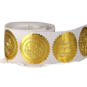 Stamped Self Adhesive <b>Stickers</b> Round Labels 45mm Gold Silver Red Gift Craft Seal - Product Image 5