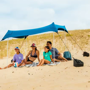 Grande tente de plage familiale portable, imperméable, à ouverture rapide, avec <span class=keywords><strong>4</strong></span> sacs de sable, pour le camping en plein air, protection solaire, coupe-vent, abri solaire - Product Image 6