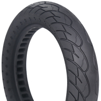 Pneu sans air solide Nedong 12x2.5 pour vélo électrique/scooter, caoutchouc noir durable, design en nid d'abeille