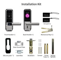Serrure intelligente à poignée en alliage d'aluminium à faible coût, reconnaissance d'empreintes digitales, WIFI Tuya, reconnaissance faciale, serrure de porte de garage ou de bureau avec caméra