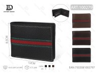 Portafoglio da uomo in pelle intrecciata con motivo Lychee, in vera pelle, chiusura a piega, corto, per uso quotidiano - Product Image 1