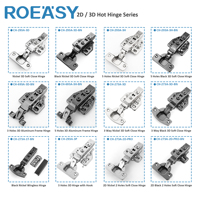 Charnières de meubles de cuisine industrielles en métal 3D à fermeture douce avec placage nickel anti-rouille pour meubles de salon