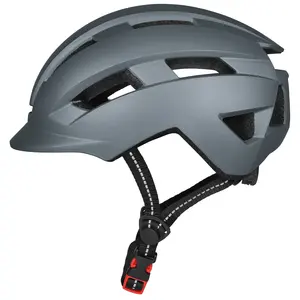 Helm Sepeda Komuter, Helm Sepeda Bersertifikasi CPSC Gaya Kasual Urban dengan Lampu Peringatan Berkedip