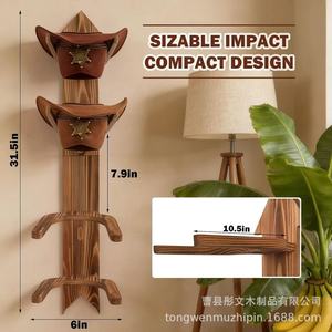 Wooden <b>Hat</b> Rack 4 Layers <b>Standing</b> Multi Layer Storage Organizer For Cowboy <b>Hats</b> Display Rack - Product Image 4