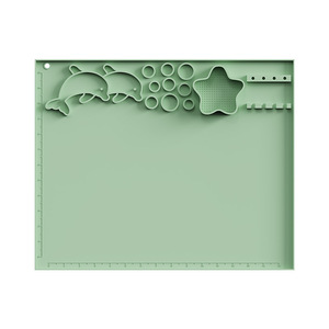OEM Factory 43x35cm Eco-Friendly <b>Silicone</b> Dolphin Kids Palette Brush Washer Acrylic Watercolor Paint Mixing Tray Non-Slip - Product Image 6