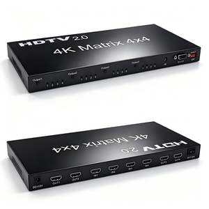 ตัวแยกสัญญาณ <span class=keywords><strong>HDMI</strong></span> แบบเมทริกซ์ <span class=keywords><strong>4x4</strong></span> รองรับ 18Gbps 4K 2.0 3D 1080P  4 ต่อ 4  รองรับ HDCP2.2 HDR 4K 60Hz - Product Image 1