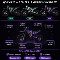 Moto tout-terrain électrique 2026 avec moteur central 72V 3000W, vitesse maximale de 85 km/h, en alliage d'aluminium, 3 vitesses, batterie au lithium
