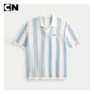 Fabricant de pulls certifiés GRS, sur mesure, en coton et polyester, manches courtes, vintage, tricot de football, pull rayé de football - Product Image 2