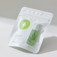 Pochette écologique autoportante pour échantillons de lotion, mini-sachet personnalisé imprimé pour trousse de voyage cosmétique, faible MOQ 500 pièces