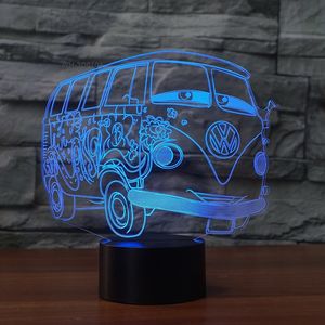 3d illusione visiva Camping Bus luce notturna <span class=keywords><strong>trasparente</strong></span> acrilico Led auto 3D lampada 7 <span class=keywords><strong>colore</strong></span> Touch tavolo Bulbing camera lampada - Product Image 2