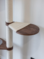 Arbre à chat du sol au plafond en sisal naturel hauteur du griffoir, arbre d'activité moderne réglable pour chat XXL pour grand chat