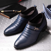 Übergrößen Trend Herren Lederschuhe Plissiertes Obermaterial Spitze Zehe Niedriger Blockabsatz Formelle Business-Hochzeitsschuhe OEM ODM Großhandel