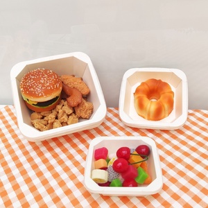 Trung Quốc Bán Buôn Phân Hủy Sinh Học Thức Ăn Nhanh Vuông Hộp Ăn Trưa Takeaway Để Đi Trung Quốc Thực Phẩm Hộp Giấy Với Nắp - Product Image 4