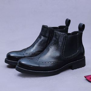 Botas Chelsea de Invierno para Hombre, Estilo Brogue, Premium, Cómodas, Hechas a Mano, Duraderas, de Cuero Genuino, para Fiestas y Uso Diario - Product Image 4