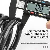 Nuevo Candado de Cable de Acero para Motocicleta con Contraseña de Cinco Dígitos, 1.2m, Seguro Antirrobo