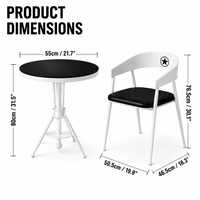 Ensemble table et chaises rondes de style café, structure en fer, mobilier de bistrot pour restaurant, bar, café, hôtel, projet commercial – Vente directe usine