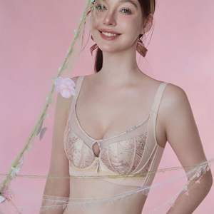 889 Damen-BH im chinesischen Stil, einfarbig, dünn, für große Brüste, glänzend, Meteor Valley, ohne Bügel, Anti-Sagging, verstellbare Cups - Product Image 4