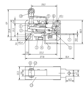 Dongnan kw3a spdt <span class=keywords><strong>Micro</strong></span> Thiết bị chuyển mạch ngắn Con lăn đòn bẩy Thiết bị truyền động thu nhỏ <span class=keywords><strong>Microswitch</strong></span> momentary Snap hành động vi - Product Image 5