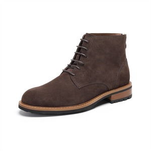 Nouveau Style britannique <span class=keywords><strong>luxe</strong></span> marron bottes en cuir véritable <span class=keywords><strong>daim</strong></span> supérieur anti-dérapant semelle en caoutchouc hommes automne bottes - Product Image 5
