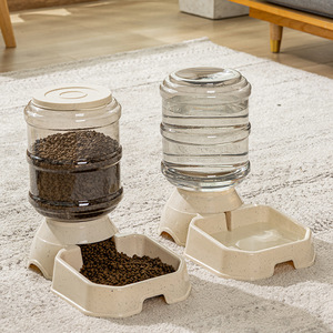 Bouteille d'eau et distributeur de nourriture pour animaux de compagnie, grande capacité 3,8 L, portable, moderne, en plastique, automatique, étanche, avec fonction d'auto-dosage - Product Image 4