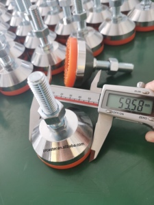 Pieds de nivellement robustes <span class=keywords><strong>en</strong></span> métal galvanisé M8 M10 M12, diamètre de base 40/50/60/80mm, pieds réglables avec patins <span class=keywords><strong>en</strong></span> caoutchouc fixes - Product Image 6