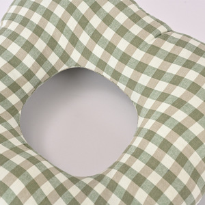 Coussin de siège anti-pression à motif quadrillé en coton lavé pour le soin des hanches et du coccyx, grande et moyenne taille - Product Image 5