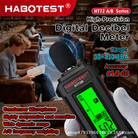 Medidor de Ruido HABOTEST HT72A/B, Detector de Decibelios, Instrumento de Detección de Ruido, Medidor de Nivel de Sonido Portátil, Negro/Rojo